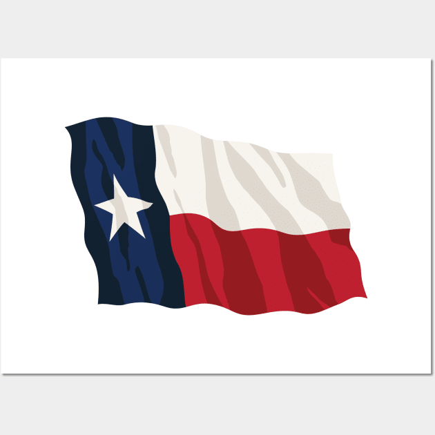 Texas Pride Waving Texan Flag Wall Art by hobrath